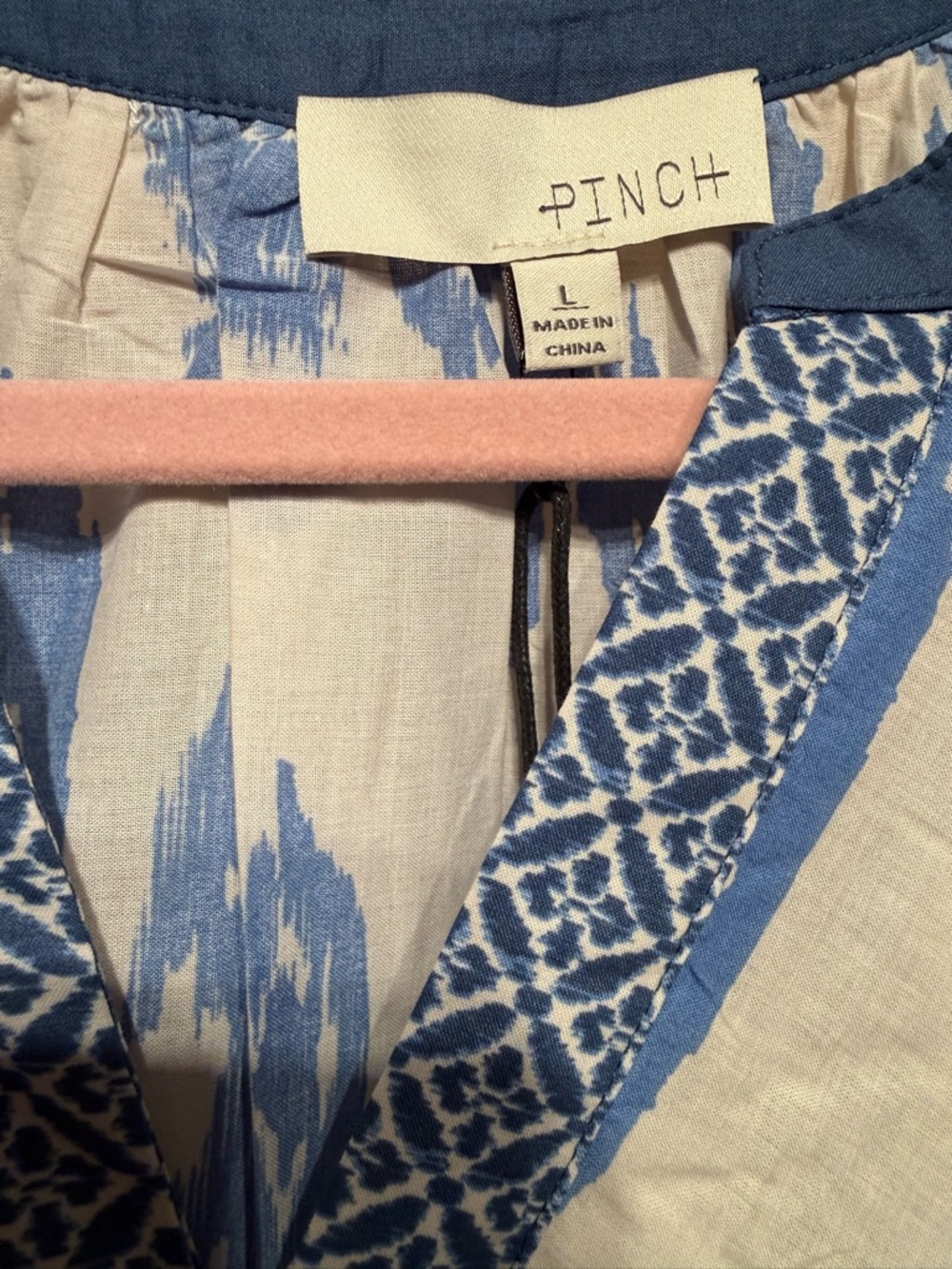 Pinch Cream Midi Dress with Blue Floral Print women’s size large net - Picture 3 of 4